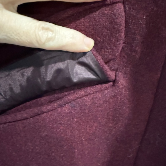 Made in Italy Wool Burgundy J.Crew Stadium Cloth Cocoon Coat NWT Size 14 - Picture 5 of 8